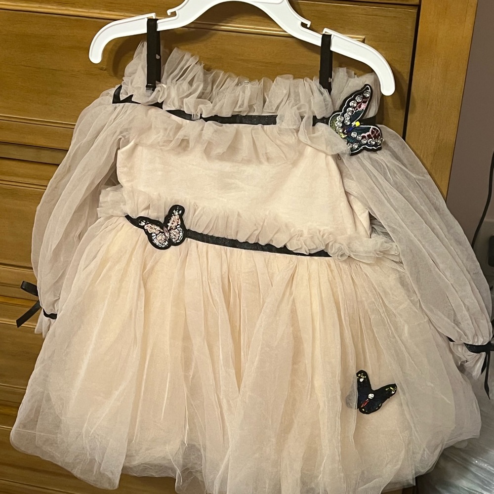 Lola and the boys butterfly dream dress cream NWT